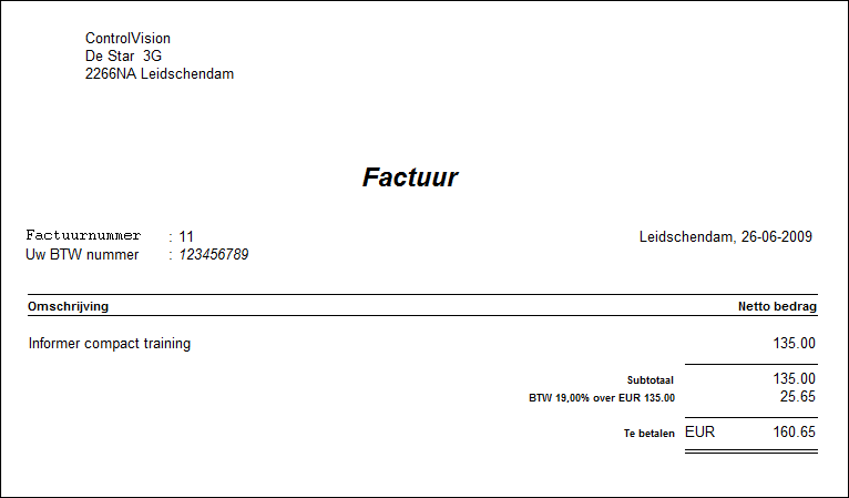 OverzichtFactuur