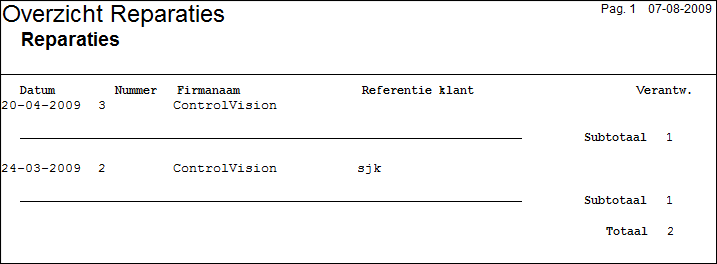 OverzichtReparaties