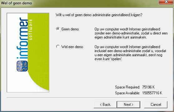 VensterDemoDatabaseInstallatieWindows