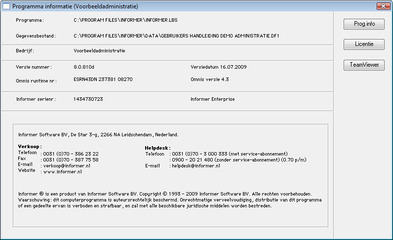 VensterProgrammaInformatie