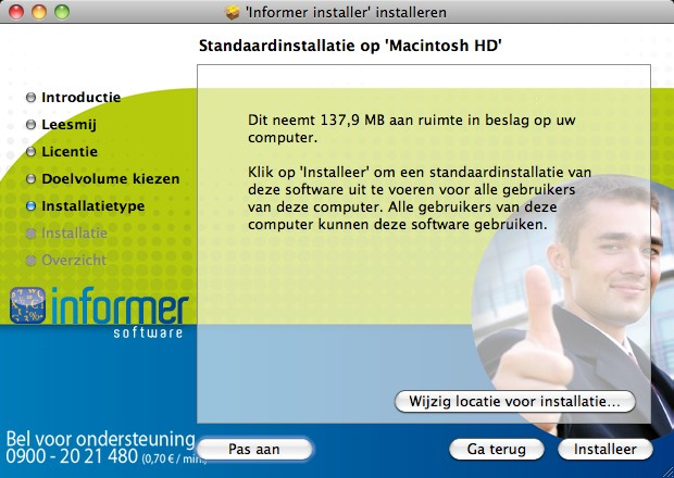 VensterStandaardinstallatieMac