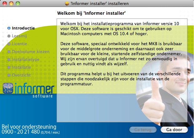 VensterWelkomInstallatieMac